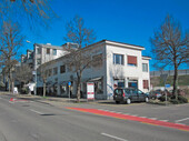 The commercial building before the extension