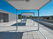 Spacious roof terrace with view of Lenzburg