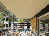 One of the wooden terraces during the construction work