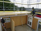 Assembly of CLT panels on the construction site