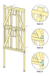 Fachwerksdarstellung mit Detailausbildung